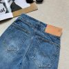 MM6 Early Spring New Item: Button-Fly High-Waist Slim-Fit Ripped Versatile Slightly Curved Denim Jeans