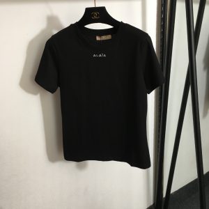 wsxc1761253558449_3 Alaia Simple Embroidered Letter Slim Fit T-Shirt