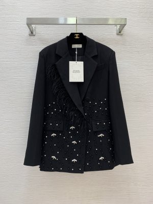 MCQ ostrich feather tassel-trimmed blazer