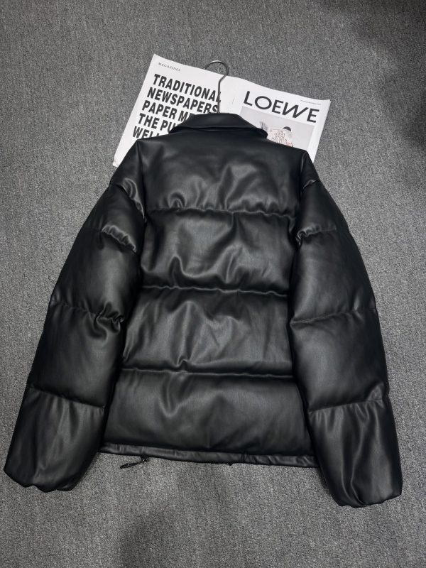 MIUMIU25 New Autumn/Winter Leather Down Jacket