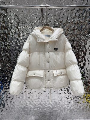 Prada short padded hooded down jacket