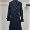 Dior notched collar sequin double-breasted long trench coat