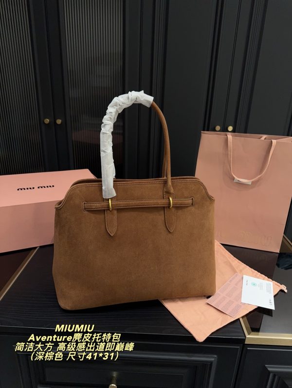 MIUMIU Aventure suede tote bag