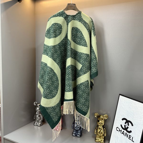 LOEWE lettered sheepskin double-sided cape shawl