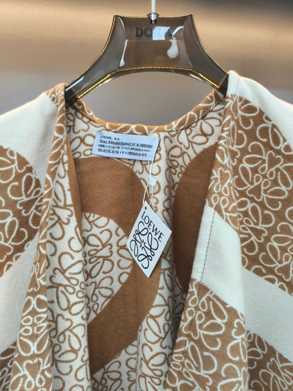 LOEWE lettered sheepskin double-sided cape shawl