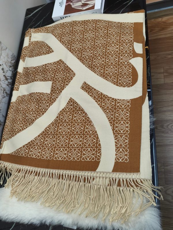 LOEWE lettered sheepskin double-sided cape shawl